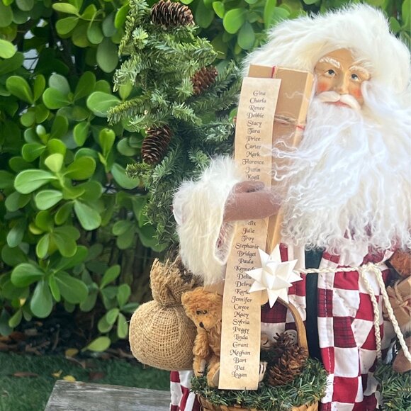 LYNN HANEY "Country Time Memories" Large SANTA #2171 SIGNED 2001 Good List Bear - Picture 4 of 15